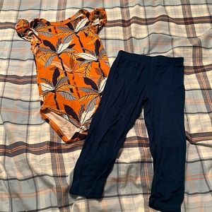 Posh Peanut Summer Tropics Bodysuit and Pants Set